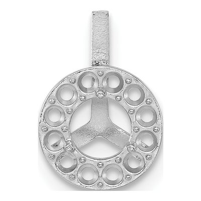 14K White Gold Round Margarita Pendant Mounting
