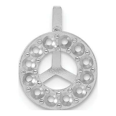 14K White Gold Round Margarita Pendant Mounting