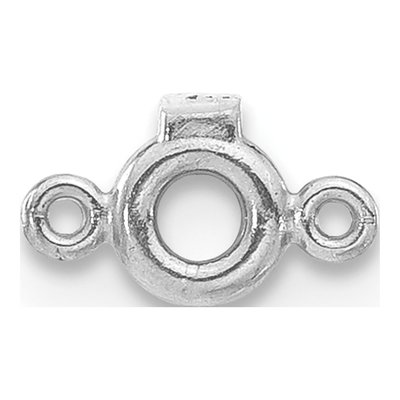 14K White Gold Round Bezel Diamond Setting Finding