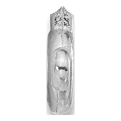 14K White Gold Round Bezel Diamond Station Finding – view 2