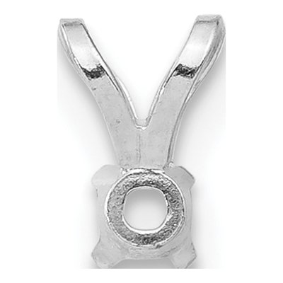 14K White Gold Round 4-Prong Pendant Setting, .05ct – view 3