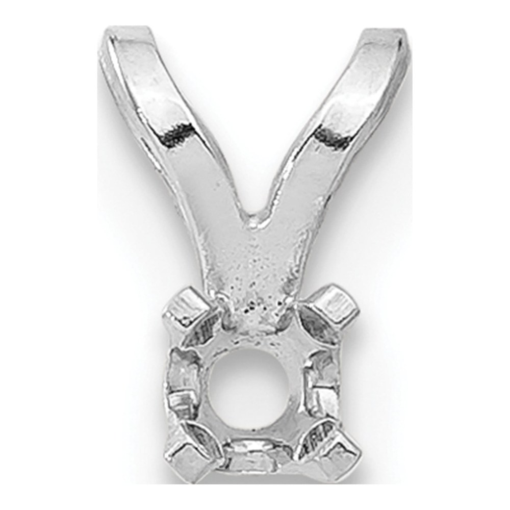 14K White Gold Round 4-Prong Pendant Setting, .05ct