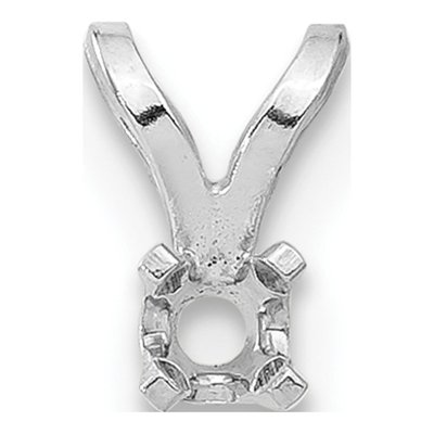 14K White Gold Round 4-Prong Pendant Setting, .05ct