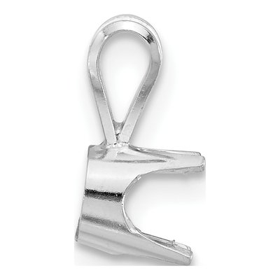 14K White Gold Round 4-Prong Pendant Setting – view 2