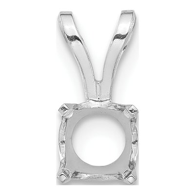 14K White Gold Round 4-Prong Pendant Setting
