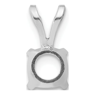 14K White Gold Round 4-Prong Pendant Setting – view 3