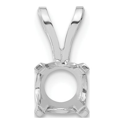14K White Gold Round 4-Prong Pendant Setting