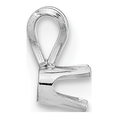 14K White Gold Round 4-Prong Pendant Setting – view 2