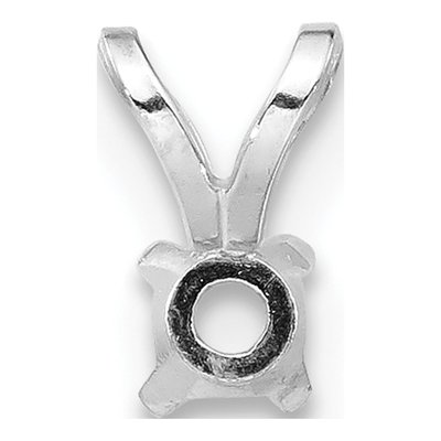 14K White Gold Round 4-Prong Pendant Setting – view 3