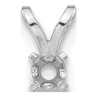 14K White Gold Round 4-Prong Pendant Setting