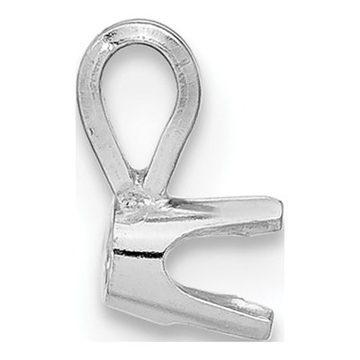 14K White Gold Round Pendant Setting, .10ct 4-Prong – view 2