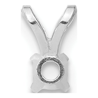 14K White Gold Round Pendant Setting, .10ct 4-Prong – view 3