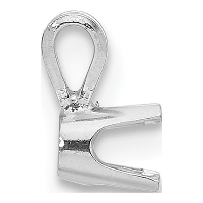 14K White Gold Round 4-Prong Pendant Setting – view 2