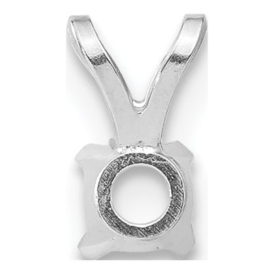 14K White Gold Round 4-Prong Pendant Setting – view 3