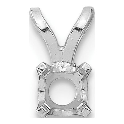 14K White Gold Round 4-Prong Pendant Setting