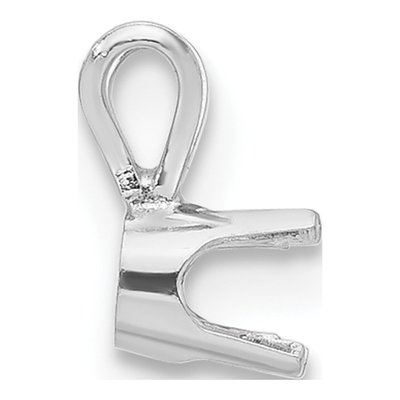 14K White Gold Round 4-Prong Pendant Setting – view 2
