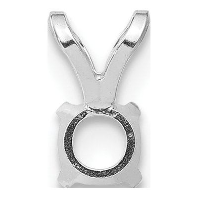 14K White Gold Round 4-Prong Pendant Setting – view 3