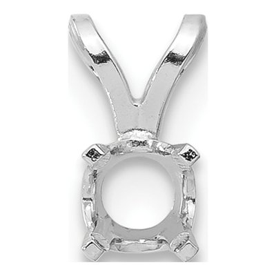 14K White Gold Round 4-Prong Pendant Setting