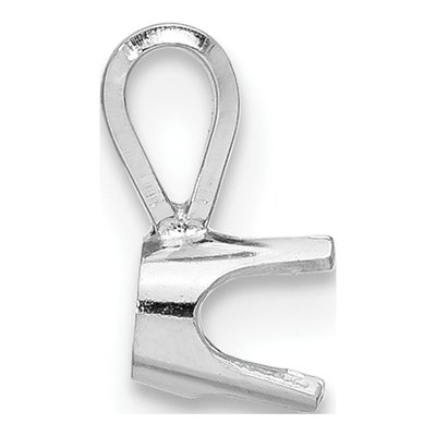 14K White Gold Round 4-Prong Pendant Setting – view 2