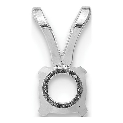 14K White Gold Round 4-Prong Pendant Setting – view 3