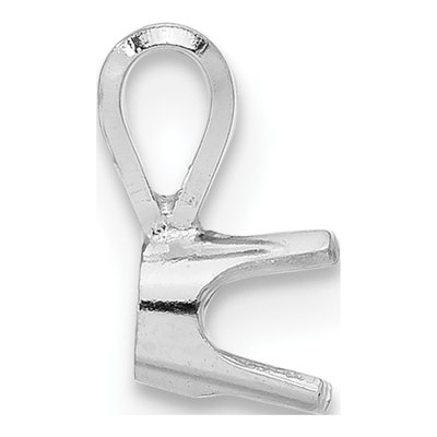 14K White Gold Round 4-Prong Pendant Setting – view 2