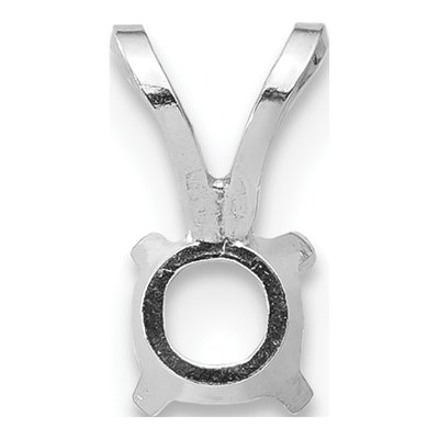 14K White Gold Round 4-Prong Pendant Setting – view 3