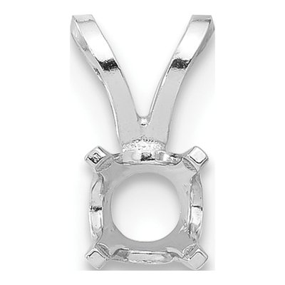 14K White Gold Round 4-Prong Pendant Setting
