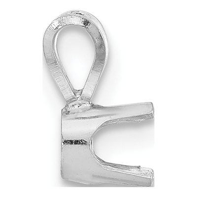 14K White Gold Round 4-Prong Pendant Setting – view 2