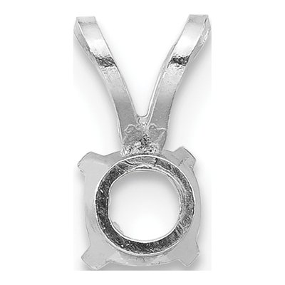 14K White Gold Round 4-Prong Pendant Setting – view 3