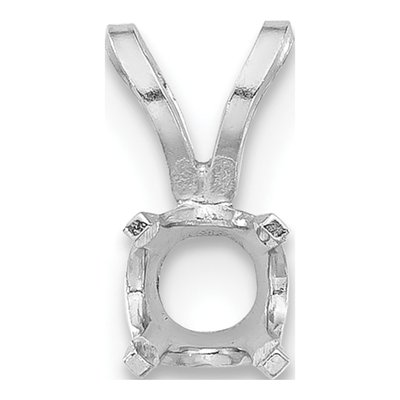 14K White Gold Round 4-Prong Pendant Setting