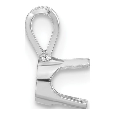 14K White Gold Round 4-Prong Pendant Setting – view 2