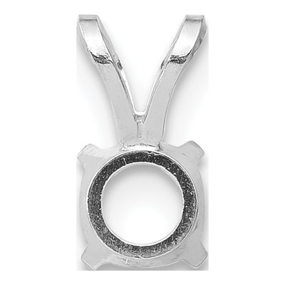 14K White Gold Round 4-Prong Pendant Setting – view 3