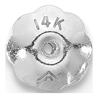 14K White Gold Threaded Ear Nut Earring Back