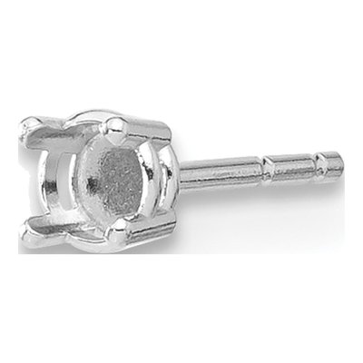 14K White Gold 4-Prong Round Earring Mounting – view 3