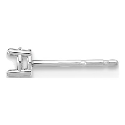 14K White Gold 4-Prong Round Earring Mounting