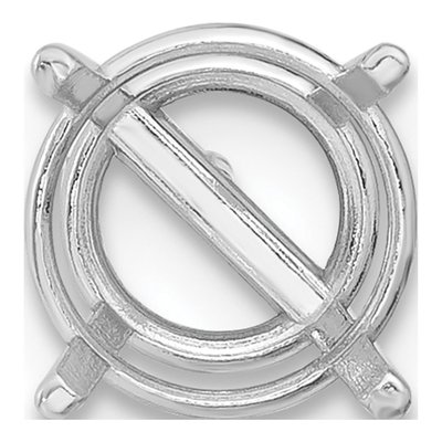 14K White Gold Round 4-Prong Earring Mounting – view 2