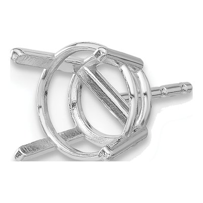 14K White Gold Round 4-Prong Earring Mounting – view 3