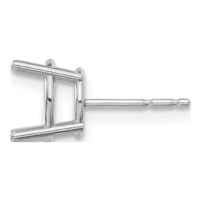 14K White Gold Round 4-Prong Earring Mounting