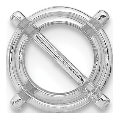 14K White Gold 8mm Round Prong Earring Mounting – view 2