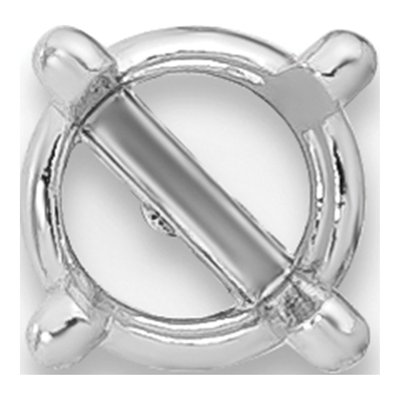 14K White Gold 4-Prong Earring Mounting, 3.5mm – view 2