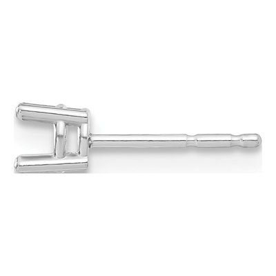 14K White Gold 4-Prong Earring Mounting, 3.5mm