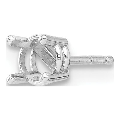 14K White Gold Round 4-Prong Earring Mounting – view 3