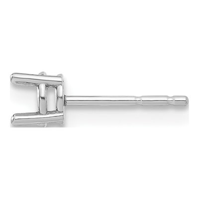 14K White Gold Round 4-Prong Earring Mounting