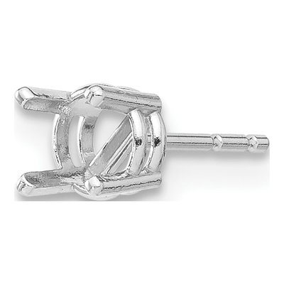14K White Gold 4-Prong Earring Mounting, 4.5mm – view 3