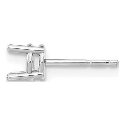 14K White Gold 4-Prong Earring Mounting, 4.5mm