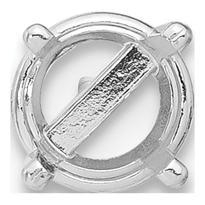 14K White Gold 5mm Round 4-Prong Earring Mounting – view 2