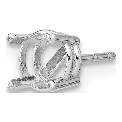 14K White Gold 5mm Round 4-Prong Earring Mounting – view 3