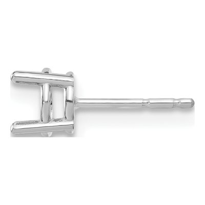 14K White Gold 5mm Round 4-Prong Earring Mounting