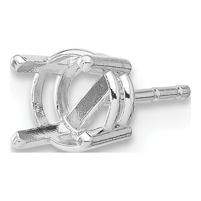14K White Gold Round 4-Prong Earring Mounting – view 3