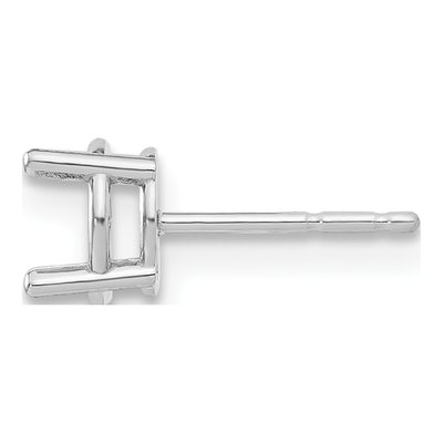 14K White Gold Round 4-Prong Earring Mounting